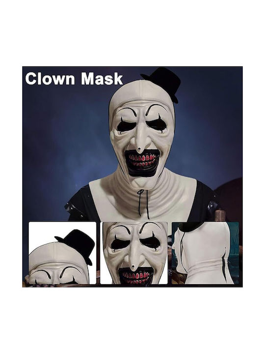 Scary Latex Mask Terrifier Clown Costume Halloween Realistic