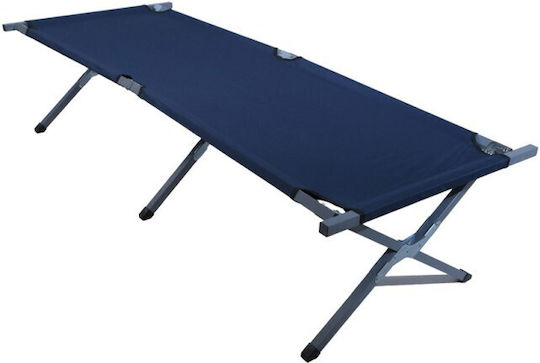Folding Guest Bed Campaign Single Blue 190x63x41cm