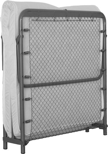 Pat Pliant Cu Saltea 7cm Single Gri 182x84x39cm