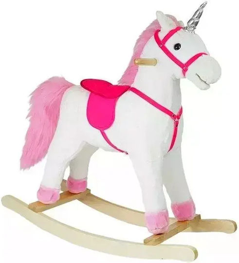 Lean Toys Rocking Toy Horse with Sounds White