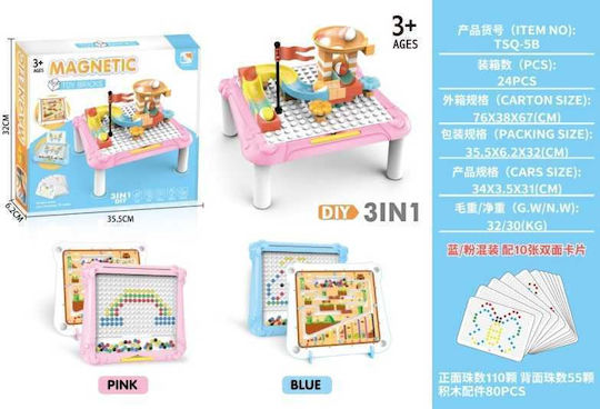 Labyrinth & Bau Tisch Beidseitig Kinder Tafeln & Staffeleien 35.5x32cm Rosa