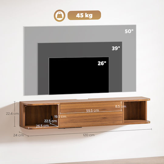 TV-Ständer Karydia M120xP24xH22.4cm