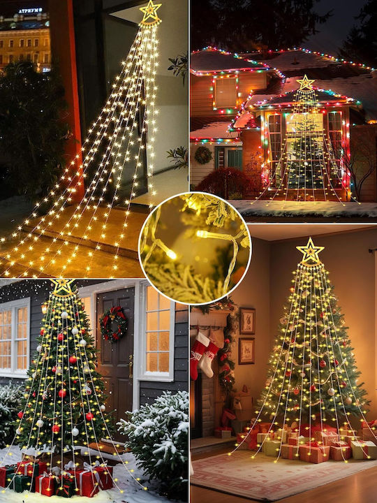 LED Lichtvorhang Weihnachtsdekorationen mit Bäumen 3.5m 360 LEDs
