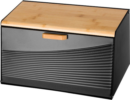 Brunbeste Ψωμιέρα με Καπάκι Inox Μαύρη 35.5x23.5x21cm