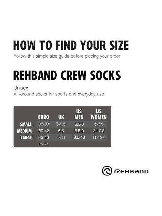 Rehband Κάλτσες για Crossfit Μαύρες 3 Ζεύγη