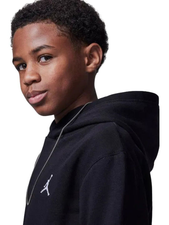 Fleece Kids Sweatshirt with Hood and Pockets Black  Brooklyn