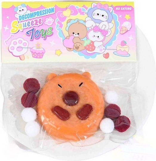 Set 12 Jucării Antistres Squishy Alista Home Rebound Lent Strânge Apasă Familie Rotund Biscuit Formă Capybara Design 7x6.5 Cm 55g Ambalaj Transparent Maro