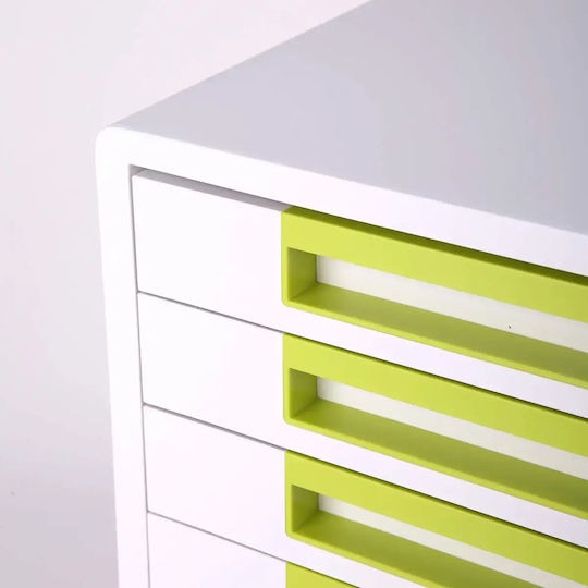 Deli Πλαστικό Συρταράκι Γραφείου 5 Θέσεων 34.4x25.9x27.7cm Κίτρινο