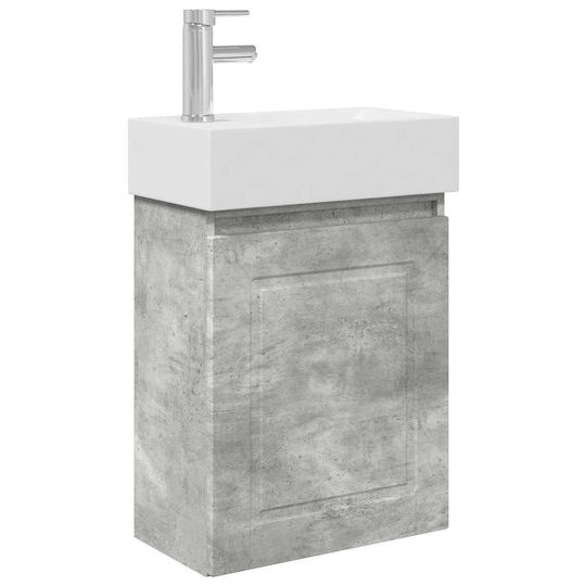 vidaXL Плот със Смесител 45.5x22.5x84 см Сив
