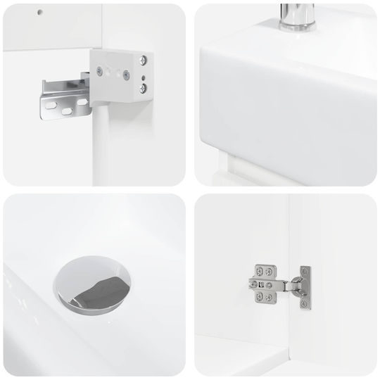 vidaXL Плот със Смесител 45.5x25.5x84 см Бял vidaXL Плот със Смесител 45.5x25.5x84 см Бял