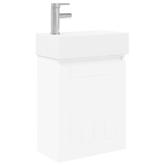 vidaXL Плот със Смесител 45.5x25.5x84 см Бял