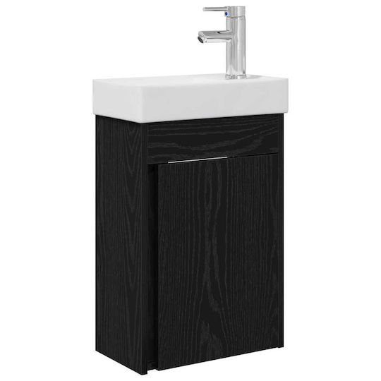 vidaXL Πάγκος με Νιπτήρα Μ40.5xΒ22.5xΥ62cm Μαύρο