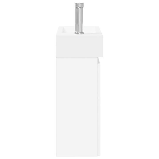 vidaXL Плот със Смесител 45.5x25.5x84 см Бял
