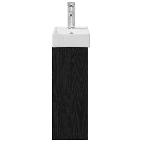 vidaXL Πάγκος με Νιπτήρα Μ40.5xΒ22.5xΥ62cm Μαύρο