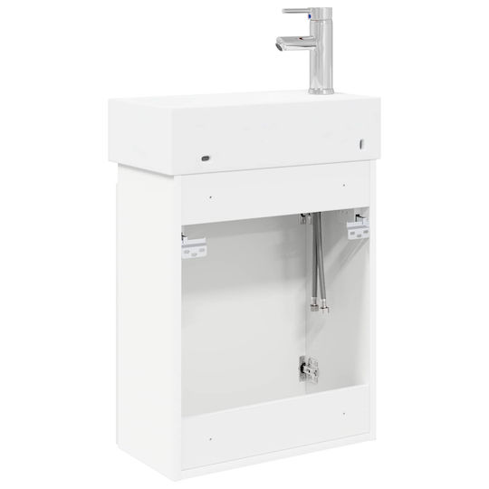vidaXL Bathroom Vanity Unit with Sink M45.5xD22.5xH84cm White