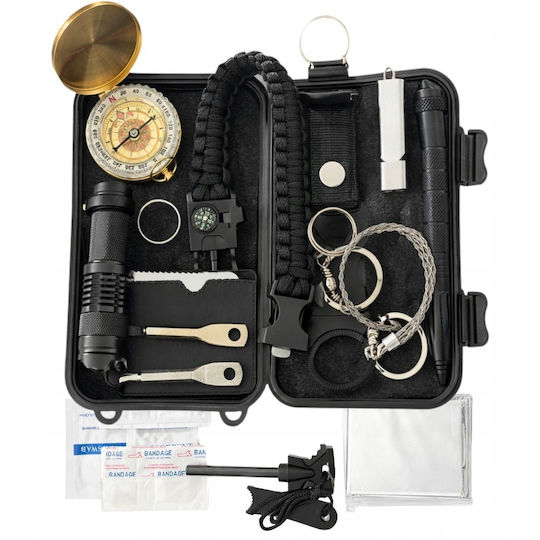 Set Supraviețuire 35 1 Lanternă Busolă Kit Prim Ajutor Survival Kit Camping Aria Trade
