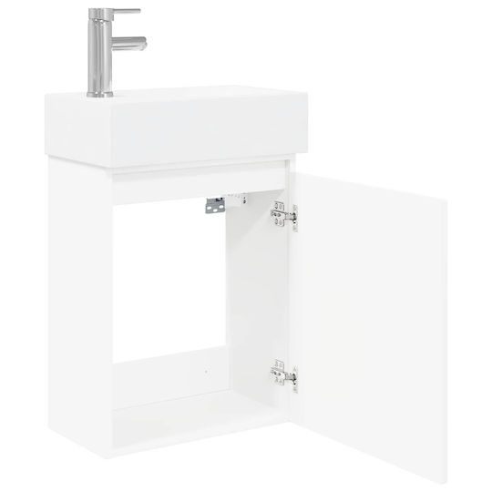 vidaXL Плот с Мивка 45.5x22.5x84 см Бял