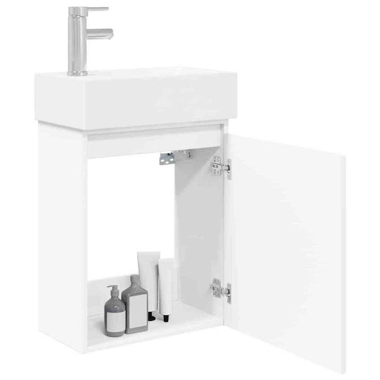 vidaXL Bathroom Vanity Unit with Sink M45.5xD22.5xH84cm White