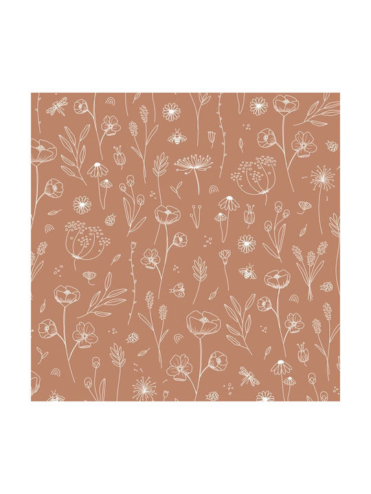 Little Dutch Kids Fabric Wallpaper Wild Flowers Rust L53xH1000cm