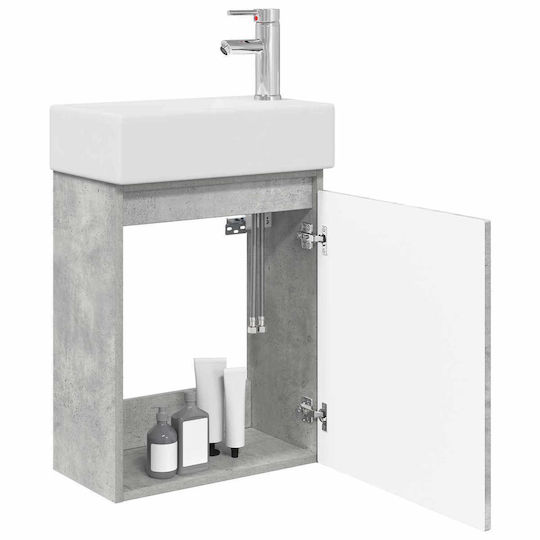 vidaXL Плот със Смесител 45.5x22.5x84см Сив