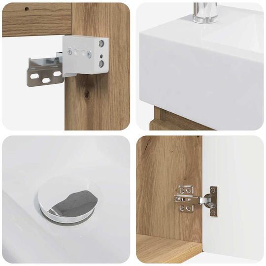 vidaXL Vanity Unit with Sink L45.5xW22.5xH84cm Brown
