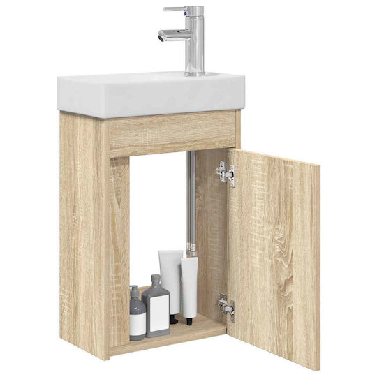 vidaXL Плот със Смесител 40.5x22.5x62см Кафяв