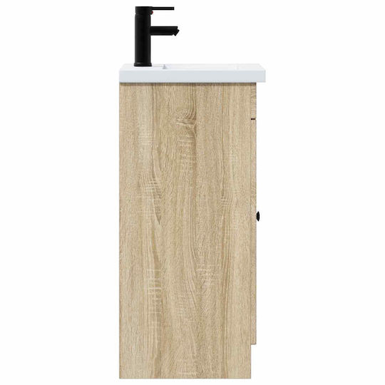 vidaXL Πάγκος με Νιπτήρα & Καθρέπτη Μ42xΒ40xΥ84.5cm Καφέ