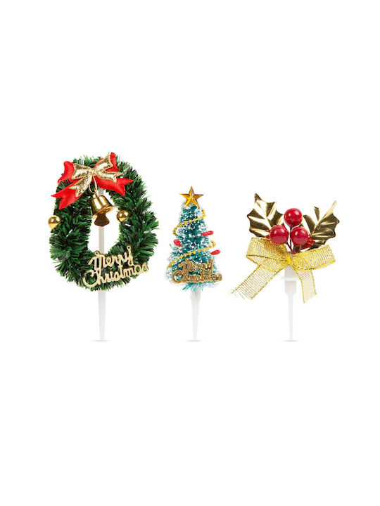 Christmas 3d Cake Decoration 10 Cm Set 3 Pcs