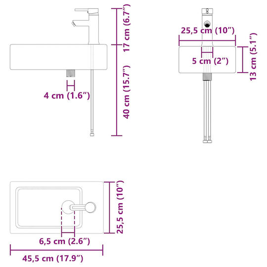 vidaXL Плот с Мивка 45.5x22.5x84 см Кафяв