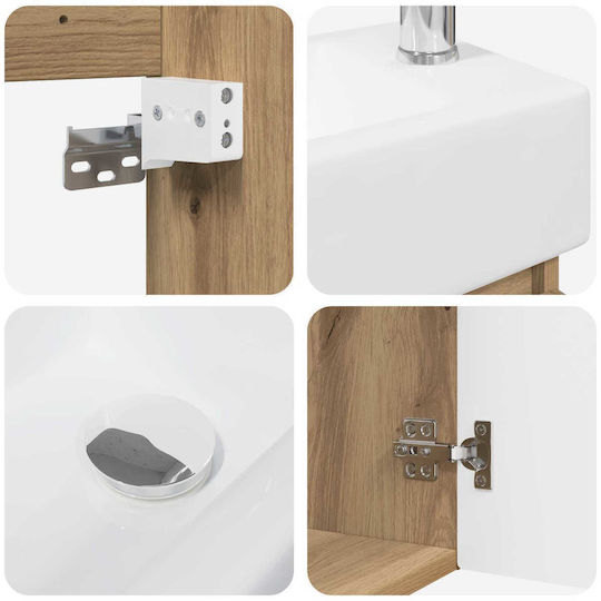 vidaXL Vanity Unit with Sink L45.5xW22.5xH84cm Brown