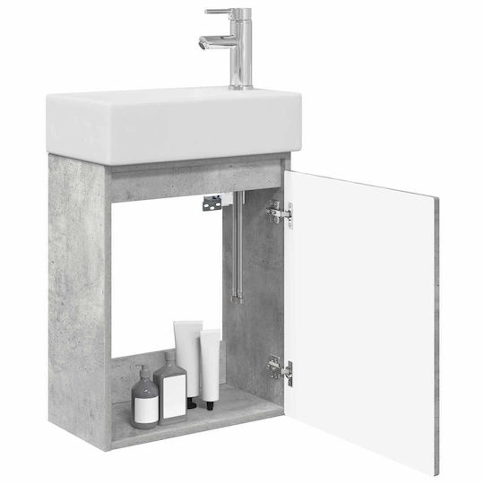 vidaXL Плот със Смесител 45.5x22.5x84 см Сив