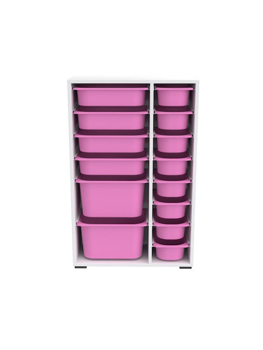 Comodă pentru copii Roz / Alb 69.5x30x109buc