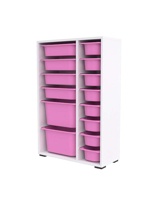 Comodă pentru copii Roz / Alb 69.5x30x109buc