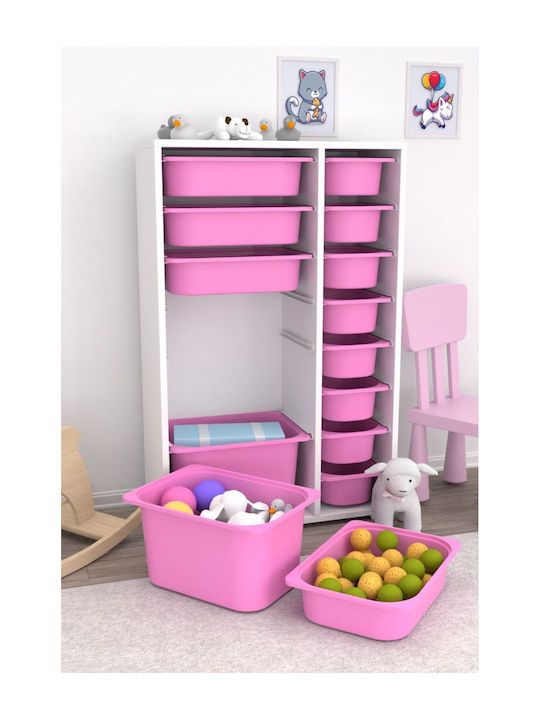 Comodă pentru copii Roz / Alb 69.5x30x109buc