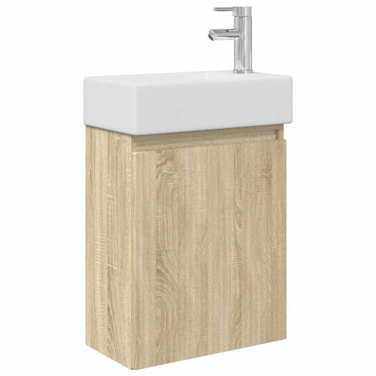 vidaXL Bathroom Vanity Unit with Sink M45.5xB22.5xH84cm Brown