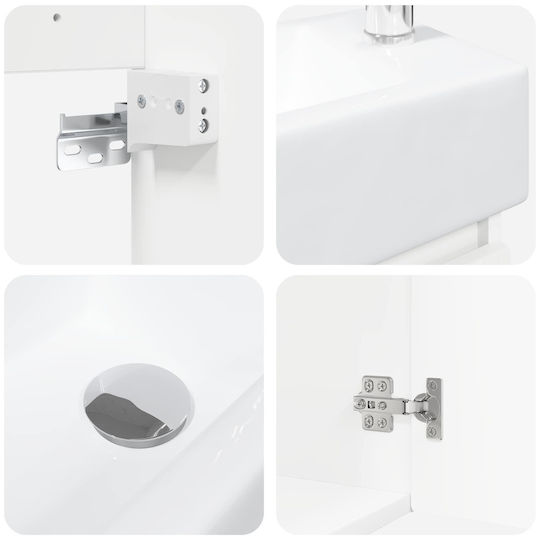 vidaXL Плот със Смесител 45.5x22.5x84 см Бял vidaXL Плот със Смесител 45.5x22.5x84 см Бял