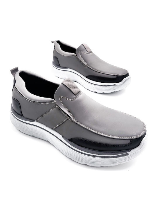Slip-On-uri Pentru Bărbați Anatomice din Piele Sintetică Gri