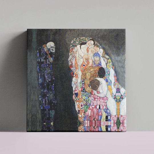 Painting Gustav Klimt Life Death Canvas Print 40x40 Cm