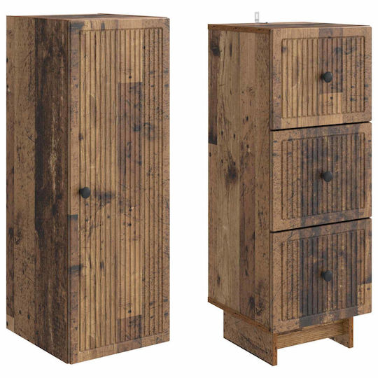 vidaXL Bathroom Wall Hung Cabinet M33xB34.5xH90cm Brown