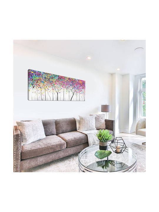 Pictură Pe Pânză Abstractă Copaci Colorați Mari 120 X 50 Cm