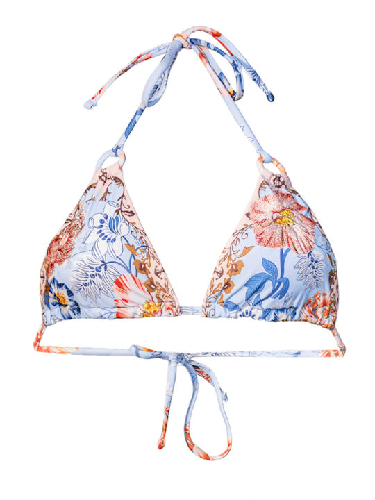 Bikini Set Triangle Floral Light Blue