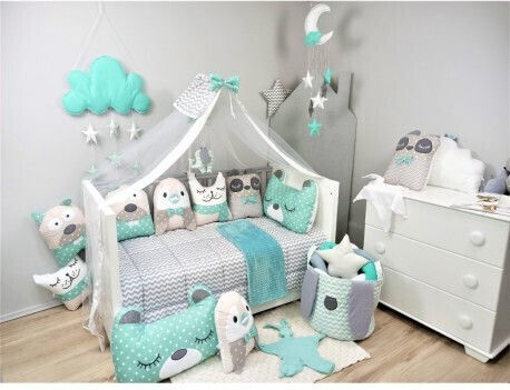 Baby Star Διακοσμητικό Μαξιλάρι Κούνιας Tiny Friends Πιγκουίνος Πολύχρωμο 37x40cm