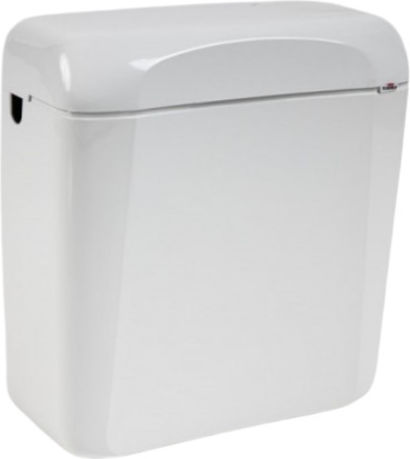 Lux Β.τ Montat pe perete Plastic Rezervor de toaletă Rectangular Presiune scăzută Alb