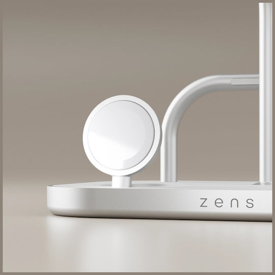 Zens Încărcător Wireless Qi2 60W Argintiu (4-in-1)