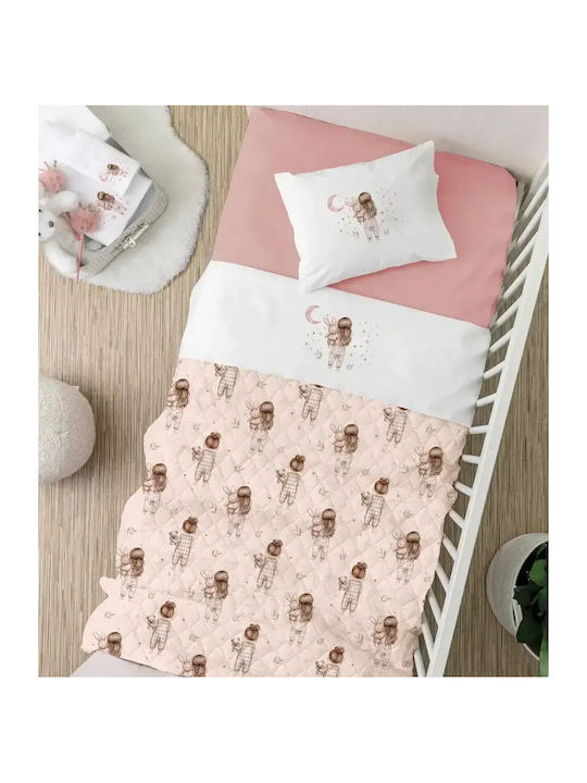 Borea Goodnight Βρεφικό Κουβερλί από Πολυεστέρα Ροζέ 110x140cm