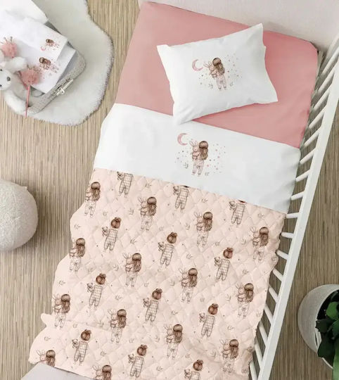 Borea Goodnight Βρεφικό Κουβερλί από Πολυεστέρα Ροζέ 110x140cm