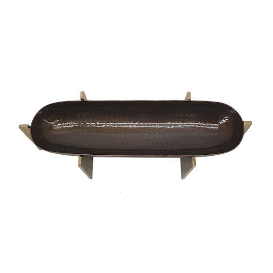 Artekko Luxe Διακοσμητικό Μπωλ Μεταλλικό Χρυσό 49x16.5x3.3cm