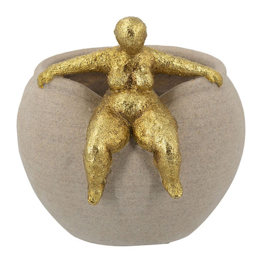 Artekko Figurine Decorative Bowl Polyresin Beige 23.5x22.3x2.3cm