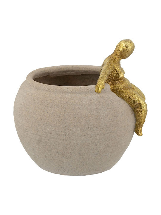 Artekko Figurine Decorative Bowl Polyresin Beige 23.5x22.3x2.3cm