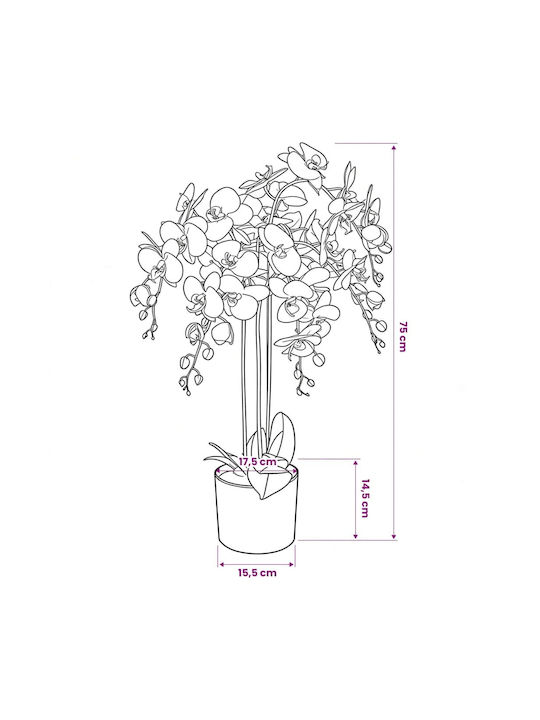 Artificial Plant in Pot Orchid White 75cm vidaXL